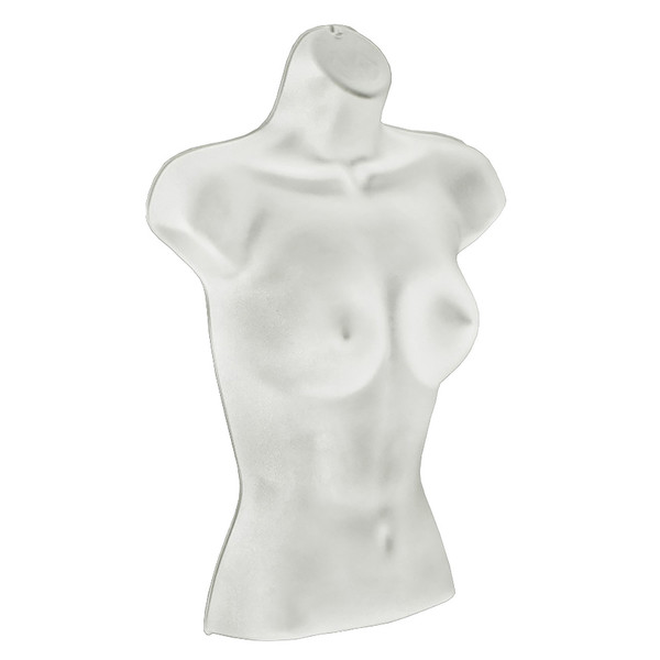 Azar Displays White Plastic Vacuum Form Female Bust, 30PK P-900505